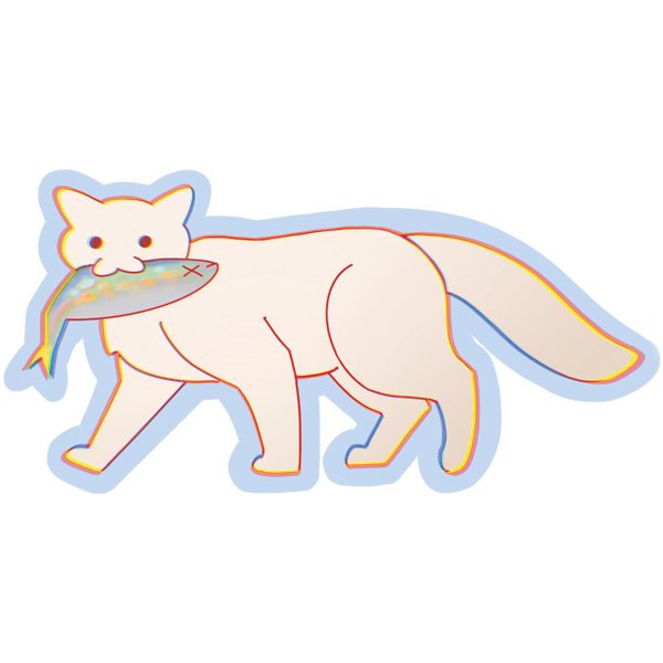 Mini Fish Cat Sticker