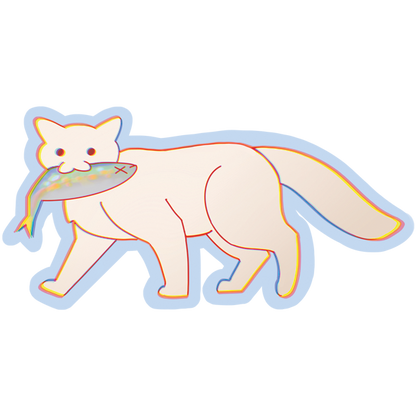 Mini Fish Cat Sticker