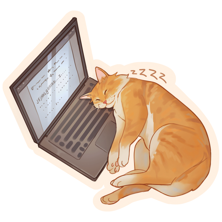 Laptop Cat Sticker