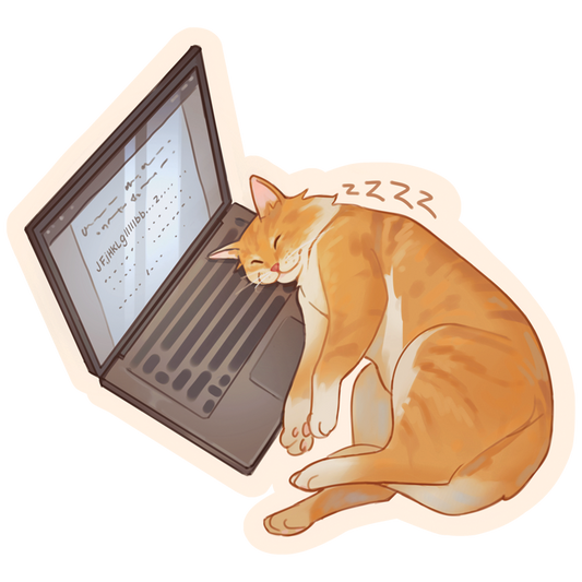 Laptop Cat Sticker