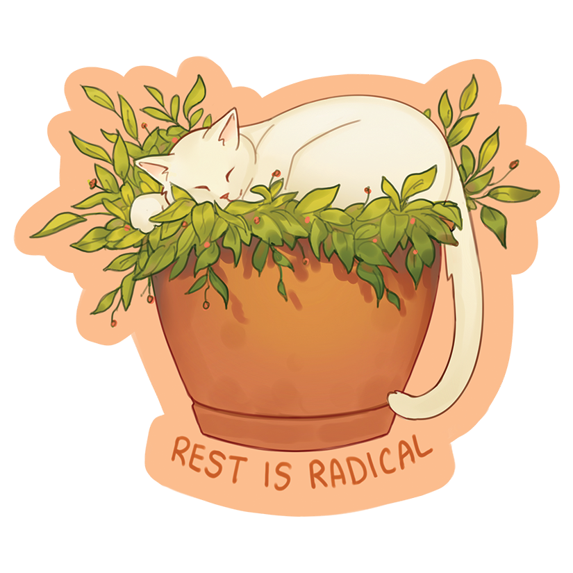 Rest is Radical Cat Sticker