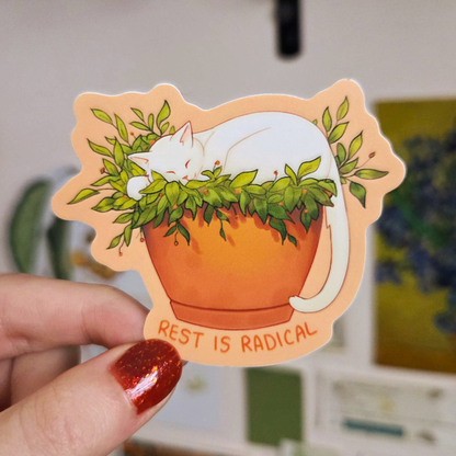 Rest is Radical Cat Sticker