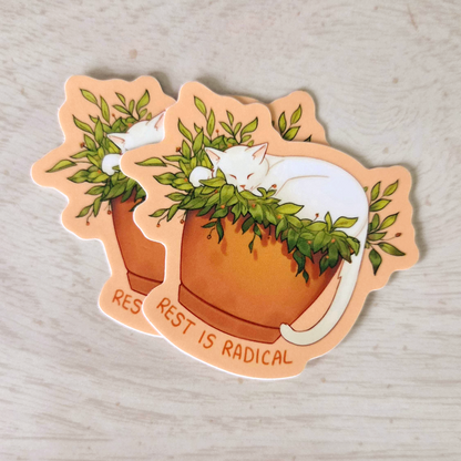 Rest is Radical Cat Sticker
